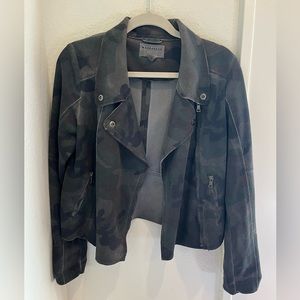 Camo print moto jacket